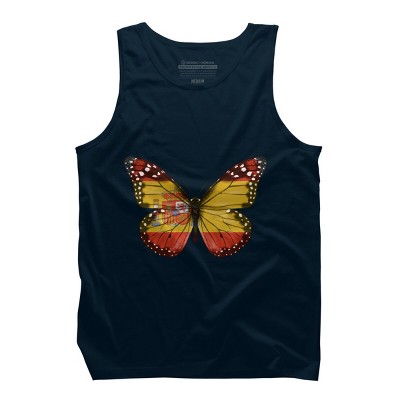 Men's Design By Humans Butterfly Flag Of Spain By GiftsIdeas Tank Top