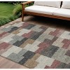 Orange Copper And Charcoal Geometric Washable Indoor Outdoor Area Rug - 2 of 4