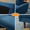Velvet Sofa Mid-Century Modern Couch with Wooden Legs for Living Room - 4 of 4
