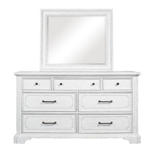 Alpine Furniture Clara Dresser & Mirror, White Mist - 1 of 4