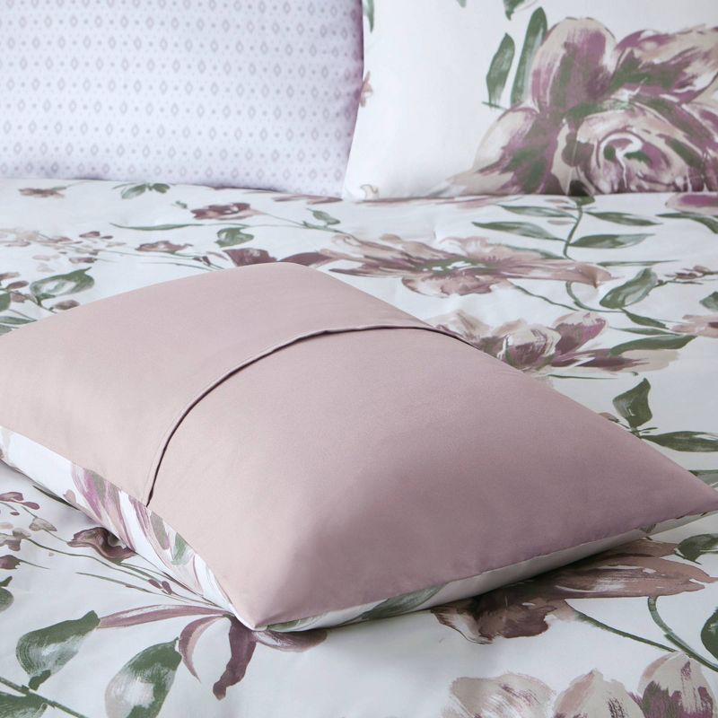 Madison Park Robin Floral Comforter Bedding Set with Bed Sheets Mauve, 6 of 13