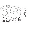 AndMakers 28.5 in. W Grayish White Fabric Rectangle Ottoman with Storage - 4 of 4