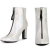 Perphy Women's Pointed Toe Front Zip Chunky Heel Ankle Booties - 2 of 3