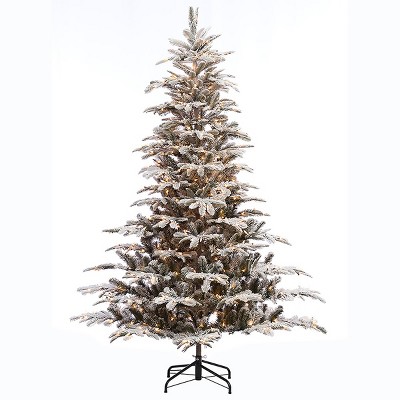 7.5ft Pre-lit Artificial Christmas Tree Flocked Full Alaskan Fir