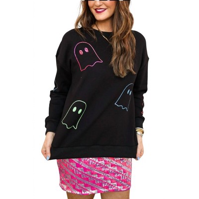 Women's Sequin Ghost Pullover Sweatshirt - Jess Lea