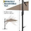 10' x 10' Heavy Duty Cantilever Patio Umbrella, Square Offset Aluminum Offset Sun Shade Outdoor Umbrella with 360-Degree Rotation for Backyard - 4 of 4