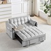 NicBex 2 Seater Loveseat Sofa,3-in-1 Convertible Velvet Sofa Bed with Side Storage & USB Port,Hidden Side Computer Table for Living Room,Gray - 4 of 4
