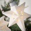 Illuminated Star Ornament White 5"H Ceramic Set of 3 - 2 of 2