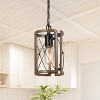 LNC Martin Modern Farmhouse Cylinder Pendant  Lights, Brown and Brushed Black,5.5in/12in - 2 of 4
