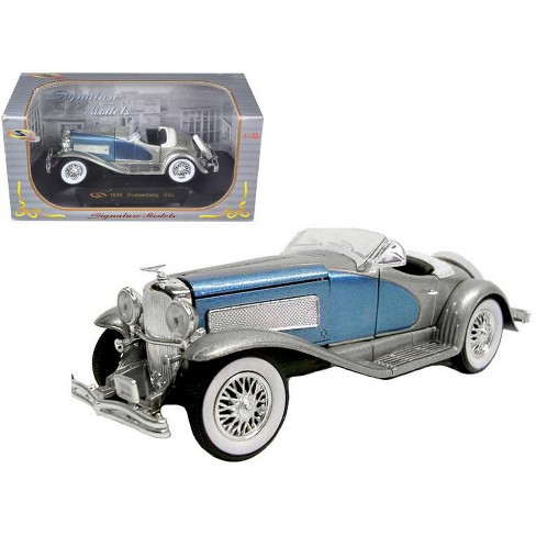 1935 Duesenberg SSJ Convertible Blue and Silver 1/32 Diecast Model Car by  Signature Models