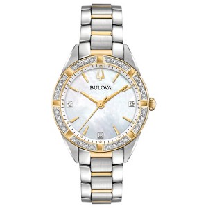 Bulova Ladies' Sutton Diamond Two-Tone Stainless Steel Watch, Mother-of-Pearl Dial, 32mm - 1 of 3