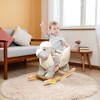 Mshliw Soft Plush Lamb Rocking Horse for Toddlers 1-3 with Seat Belt, Pedals, Realistic Sheep Sounds, Comfortable Ride-On Base, Halloween gift - 2 of 4