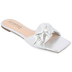 Journee Collection Womens Dianah Slip On Slide Flat Sandals - 1 of 4