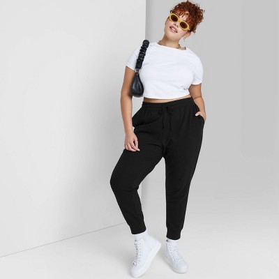 plus size black jogger pants