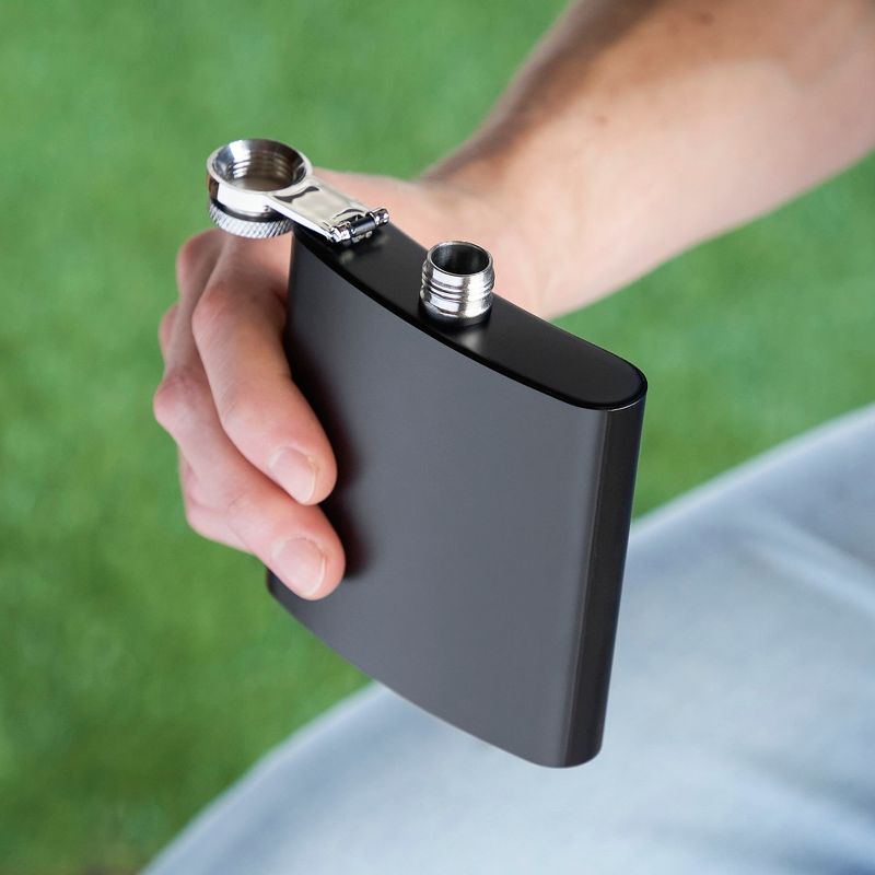 True Stainless Steel Flask  with Funnel, 3 of 7