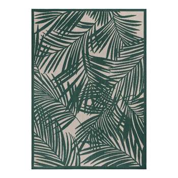 World Rug Gallery Contemporary Palm Leaf Textured Flat Weave Indoor/Outdoor Area Rug