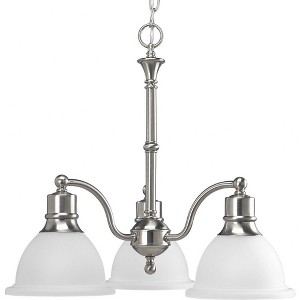 Progress Lighting Madison 3-Light Chandelier, Brushed Nickel, Reversible Glass, Up/Down Mounting, Canopy Included - 1 of 3