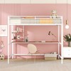 Full Size Metal Loft Bed with Desk and Shelve - 2 of 4
