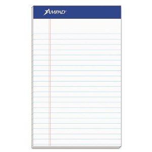 Ampad Recycled Writing Pads, Narrow Rule, Politex Green Kelsu Headband, 50 White 5 x 8 Sheets, Dozen - 1 of 4