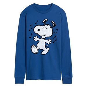 Men's - Peanuts - Snoopy Dancing Long Sleeve Graphic T-Shirt - 1 of 4