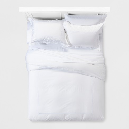 White Tonal Hotel Duvet Cover Set Full Queen Fieldcrest Target