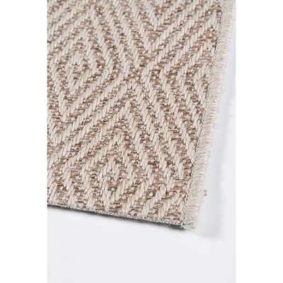 Natural Geometric Pattern Rectangular Polypropylene Rug