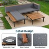 Luxury Patio Furniture Set with Removable Cushions and Coffee Table, L-Shaped  Acacia Wood Sofa with Side table, Outdoor Conversation Sectional Sofa - 3 of 4