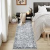 Acekool Boho Washable Rug 5x7 Non-Slip Vintage Runner for Living Room & Bedroom, Soft Low-Pile Carpet in Green/Grey/Orange Brown - 3 of 4