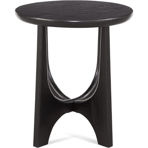 Bassett Mirror Company Dunnigan Round End Table Black Matta Stain Black ...