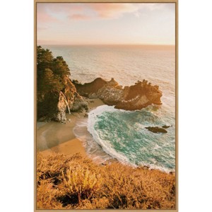 23" x 33" Malibu by Krista Broadway Framed Canvas Wall Art Print - Amanti Art: Coastal California Scene, Modern Decor - 1 of 4