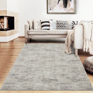 Washable rug. Modern solid-color, non-slip. Non-shedding, low-pile, foldable. Contemporary minimalist. For living/dining/bedrooms - 1 of 4