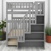 Full Over Full Bunk Bed with Storage Drawers and Inclined Ladder, High Guardrails, Space-Saving Design, Gray Wood Frame - 2 of 4