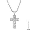 Steeltime 24" stainless steel and simulated diamonds cross pendant with greek key accents - 3 of 4