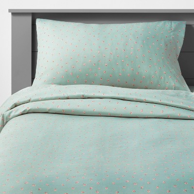 Queen Ladybug Microfiber Sheet Set Mint - Pillowfort™