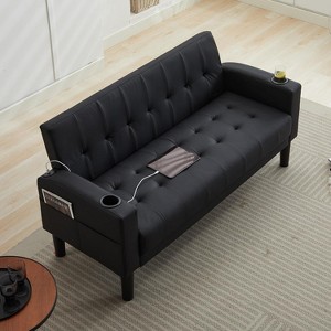 TYBOATLE 2-Piece Sofa Couch, Modern Linen Upholstered Sofa, 1 Loveseat & 1 Accent Chair Sofa with Deep Seats for Living Room,Light Gray - 1 of 4