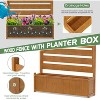 DoCred Air Conditioner Fence, 3-Panel Wood Privacy Screens with Planter Box for Outdoor AC, Trash Can, or Pool – 36"W x 45"H - 4 of 4