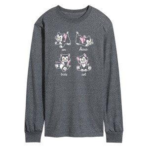 Men's - Disney - Figaro Un Deux Trois Cat Long Sleeve Graphic T-Shirt - 1 of 3