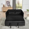 NicBex 3 in 1 Convertible Sofa Bed Loveseat Couch with Pull Out Bed & Side Pockets,Upholstered Velvet Sleeper Sofa for Living Room,Bedroom - 4 of 4