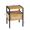 FONTOI 2PCS 15.75" Rattan End Table with Drawer, Side Table for Living Room Bedroom, Multicolored, 15.75"*21.26"*13.78" - 3 of 4