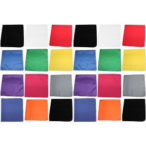 24 Pack Solid Polyester Bandanas Bulk Set for Crafts Costumes or Teams - 1 of 4