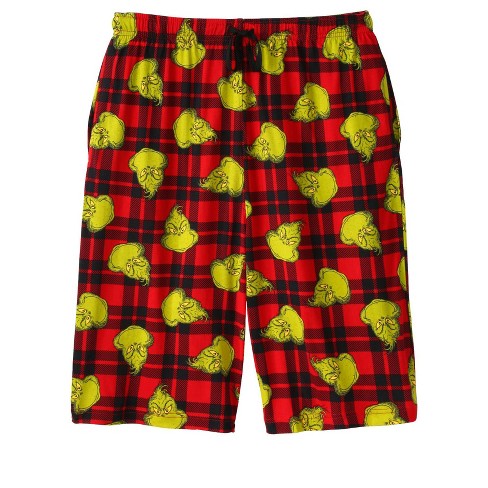 Kingsize Men s Big Tall Pajama Lounge Shorts 8xl Grinch Plaid Toss Target