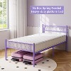 homfan Metal Twin Bed Frame with Headboard and Footboard for Girls and Boys, Twin Size Platform Bed Frame, No Box Spring Needed, Purple - 3 of 4