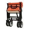 VisioGear Colorful Collapsible Foldable Wagon Cart, Beach Wagon, Utility Wagon Grocery for Cart Camping Shopping, Orange Leaf, 25.98"*17.32"*37.4" - 4 of 4