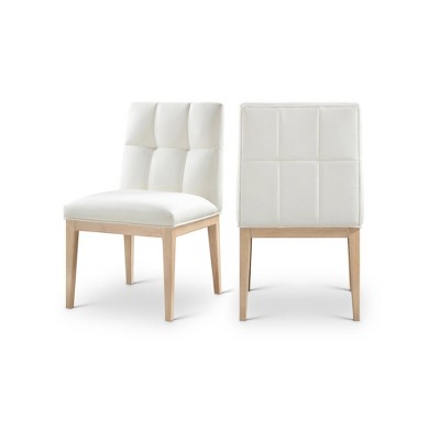 Meridian Furniture,Adrian Vegan Leather Dining Side Chair, Set of 2