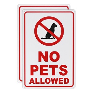 Unique Bargains Waterproof Reflective No Pets Allowed Sign 2 Pcs - 1 of 4