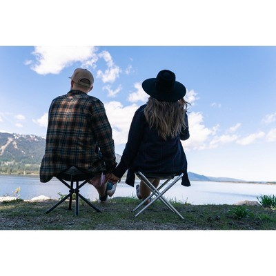 Compact Black Aluminum Folding Camp Stool