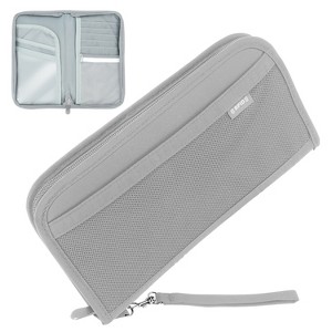 Fosmon Passport Holder for Travel, Travel Passport Holder for ID Credit Card Case Pouch & Travel Document Organizer, Slim Wallet Passport Cover, Gray - 1 of 4