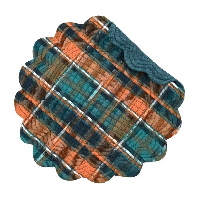 C&F Home Troy Plaid Round Thanksgiving Placemat Set of 6