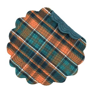C&F Home 17" x 17'' Troy Plaid Round Cotton Reversible Placemat, Set Of 6 - 1 of 4