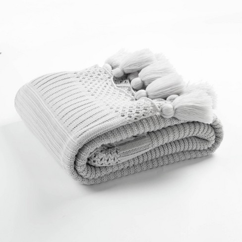 Haven Knit Throw Blanket - Light Grey/natural - 50 X 60 - Safavieh :  Target